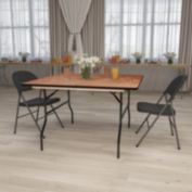 Emma + Oliver 4-Foot Square Wood Folding Banquet Table - Event & Catering Table