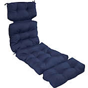 Sunnydaze Olefin Tufted Indoor/Outdoor Chaise Lounge Chair Cushion - Blue