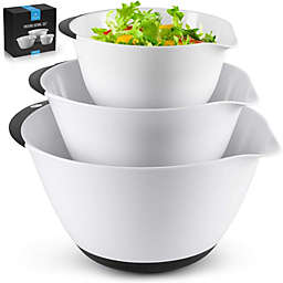 Zulay Kitchen 3-Piece Plastic Mixing Bowl Set