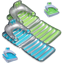 Swimline Folding Lounger Pool Float  1-Pack (Color Ma Vary Green or Blue)
