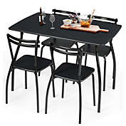Costway-CA 5 Pcs Dining Table Set with 4 Chairs