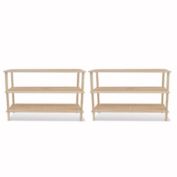 Home Life Boutique 3-Tier Shoe Racks 2 pcs Solid Fir Wood