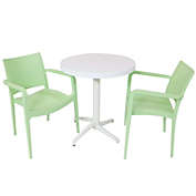 Sunnydaze All-Weather Landon 3-Piece Table and Chair Set - Green