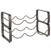 mDesign Metal Wine Rack Storage Organizer, 3 Bottles Each - 2 Pack