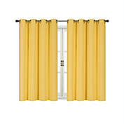 Kate Aurora 100% Thermal Blackout Bath & Kitchen Window Curtains - 50 in. W x 63 in. L, Yellow