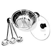 Lexi Home Stainless Steel 4.5 QT Hot Pot w/ Divider and Utensils