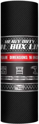 Precision Defined Professional Grade Tool Box Liner, 16" x 16 ft, Black   Non-Slip Thick Cabinet Shelf Liner