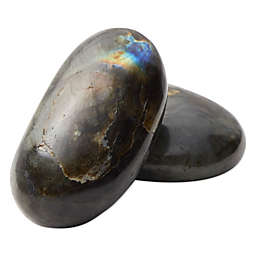 Okuna Outpost Labradorite Crystal Palm Stones for Meditation, Reiki, Stress Relief (1.5-2 In, 2 Pack)