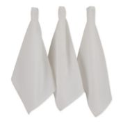 Contemporary Home Living Set of 6 White Recycled Cotton Waffle Dish Towel, 26"