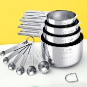Department Store 1 Set Stainless Steel Measuring Cups & Spoons Set; Cups And Spoons; Kitchen Gadgets For Cooking & Baking (4+6) 0.86lb