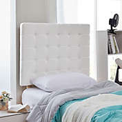 DormCo Tavira Allure Twin/Twin XL College Dorm Headboard - Ribbon Tufted - Velvety White
