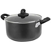 Clairborne 6 Quart Aluminum Hammered Tone Dutch Oven with Lid in Charcoal Grey