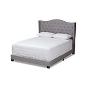 Baxton Studio  Alesha Modern and Contemporary Grey Fabric Upholstered Queen Size Bed