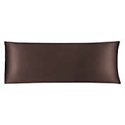 PiccoCasa Body Pillow Cover, 20x54 Inch, Brown Silky Satin Body Pillowcases for Hair and Skin, Soft Cooling Smooth Pillow Case with Envelope Closure, Solid Pillow Protector