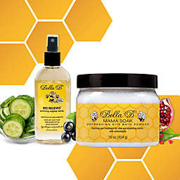 Bella B Naturals Bundle  Mama Soak Bath Powder 16oz and Bee Relieved Soothing Feminine Spray 4.5oz