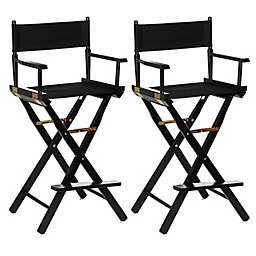 Casual Home 2-Piece Portable Bar Height Directors Chair with Wood Frame