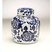 AA Importing 59952 9 Inch Blue & White Ginger Jar