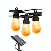 Ambience Solar Non-Hanging Flame Bulbs String Lights - S14, 27 Ft, 2700K