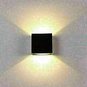 Kitcheniva 4-Piece Warm White LED Wall Light Modern Up Down Sconce Lighting Lamp, Black