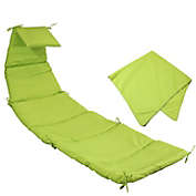 Sunnydaze Hanging Lounge Chair Replacement Cushion and Umbrella - Apple Green