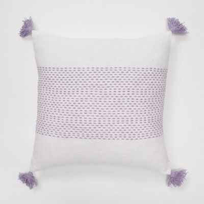 Dormify Woven Tassel Throw Pillow 18" x 18" Purple