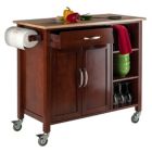 Alternate image 1 for Mabel Utility Kitchen Cart, Walnut and Natural