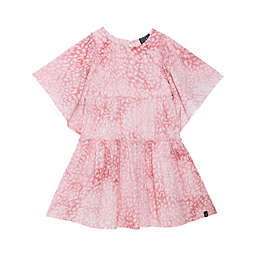 Deux par Deux Printed Dress With Ruffle Sleeve Pink Tie Dye