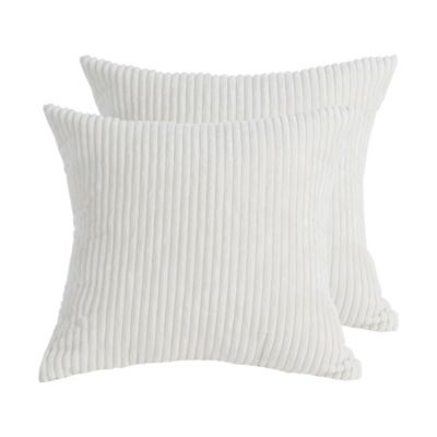 PiccoCasa 2Pcs Zipper Decorative Square Throw Pillow Sham Covers, 18 X 18 Inch