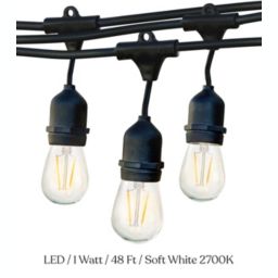Ambience Pro LED String Lights - S14, 1W, 48ft, 2700K