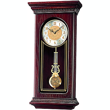Seiko Mahogany Wall Clock with Pendulum and Chime. View a larger version of this product image.