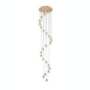 Elegant Lighting Luxurious Eren Adjustable Hanging 24 Lights Pendant for Living Room, Kitchen, Bedroom & Hallway, Gold