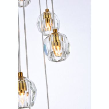 Elegant Lighting Luxurious Eren Adjustable Hanging 24 Lights Pendant for Living Room, Kitchen, Bedroom & Hallway, Gold. View a larger version of this product image.