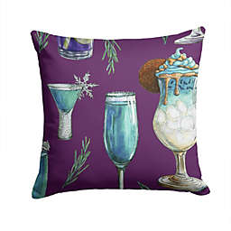 Caroline's Treasures Drinks and Cocktails Purple Fabric Decorative Pillow 14 x 14