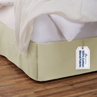 Solid Ruffle Gathered Bed Skirt 630 TC Cotton Split Corner Length 17" 18" Inch 