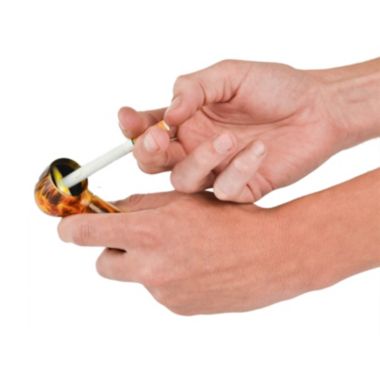 G.E.I. Enclosed Flame Safety Lighter - Pipe-shaped Pocket Cigarette Wind-resistant Lighter, 1pc. View a larger version of this product image.