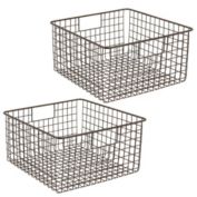mDesign Metal Wire Food Storage Organizer Bin