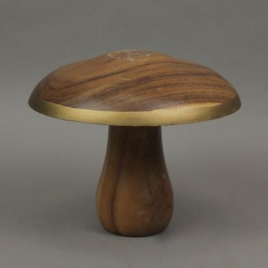 Contrast 8 Inch Hand Carved Acacia Wood Mushroom Home Decor Sculpture Decorative Statue. View a larger version of this product image.