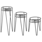 mDesign Modern Farmhouse Home Decor Plant Stand Set, 3 Pieces