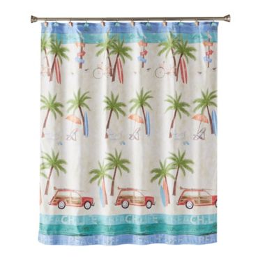Saturday Knight Ltd Paradise Beach Life Fun Fabric Bath Shower Curtain - 70" x 72", Multi. View a larger version of this product image.