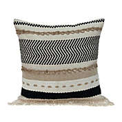 HomeRoots Home Decor. Black White and Tan Textured Pillow.