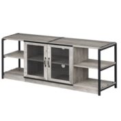 Idealhouse 63 in. Grey TV Stand Fits TV's up to 70 in. with 6 Shelves and Cable Management