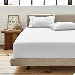 Bare Home 100% Organic Cotton Fitted Bottom Sheet - Crisp Percale Weave - Lightweight & Breathable (White, California King)