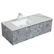 George William Cabinetry Burlington 48 in. W x 20.7 in. D. x 13.8 in. H Bath Vanity with imitation stone design