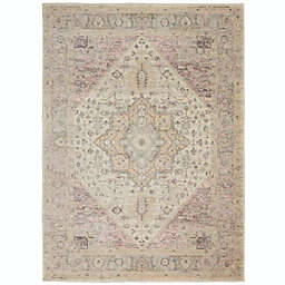 Nourison Tranquil 6' X 9' Ivory/Pink Area Rug Persian Traditional Center Medallion by Nourison