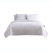 The Nesting Company Birch Quilt and Pillow Sham Set - 3-Piece - Queen 90 x 90", White