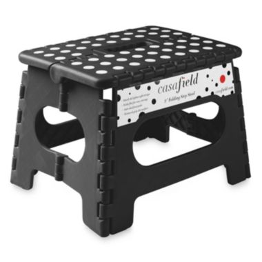 Casafield 9" Folding Step Stool with Handle - Portable Collapsible Small Plastic Foot Stool for Kids and Adults - Use in the Kitchen, Bathroom and Bedroom. View a larger version of this product image.
