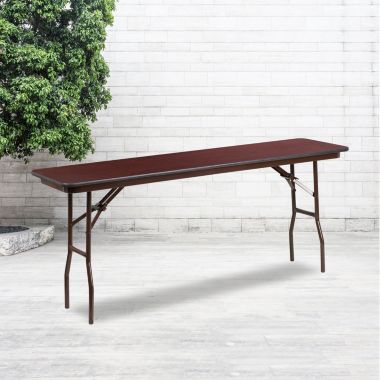 Flash Furniture Frankie 6-Foot Mahogany Melamine Laminate Folding Training Table. View a larger version of this product image.