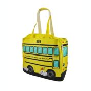 Zeckos Yellow School Bus Insulated Canvas Tote Bag