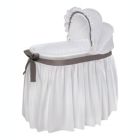 Alternate image 0 for Badger Basket Co. Wishes Oval Bassinet - Full Length Skirt - White/Gray