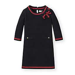 Hope & Henry Girls' Milano Tipped Sweater Dress (Black, 12-18 Months)